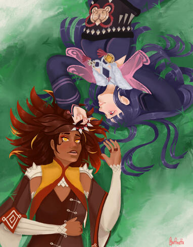 fanart of yunjin and xinyan from genshin impact